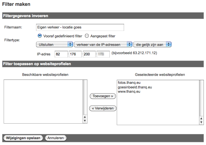 Google Analytics - Filter eigen verkeer uitsluiten Google Analytics - Filter eigen verkeer uitsluiten
